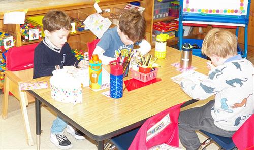 Dows Lane Kindergartners in class