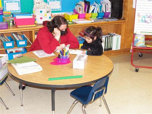 Dows Lane Kindergartners in class