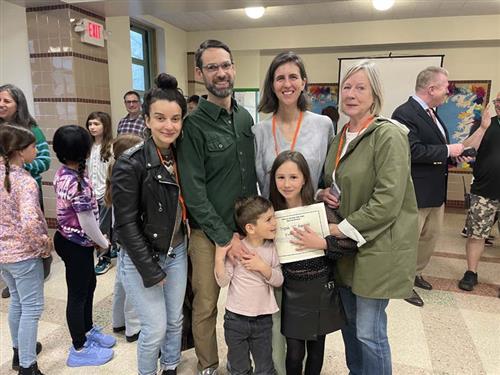 Students with their family